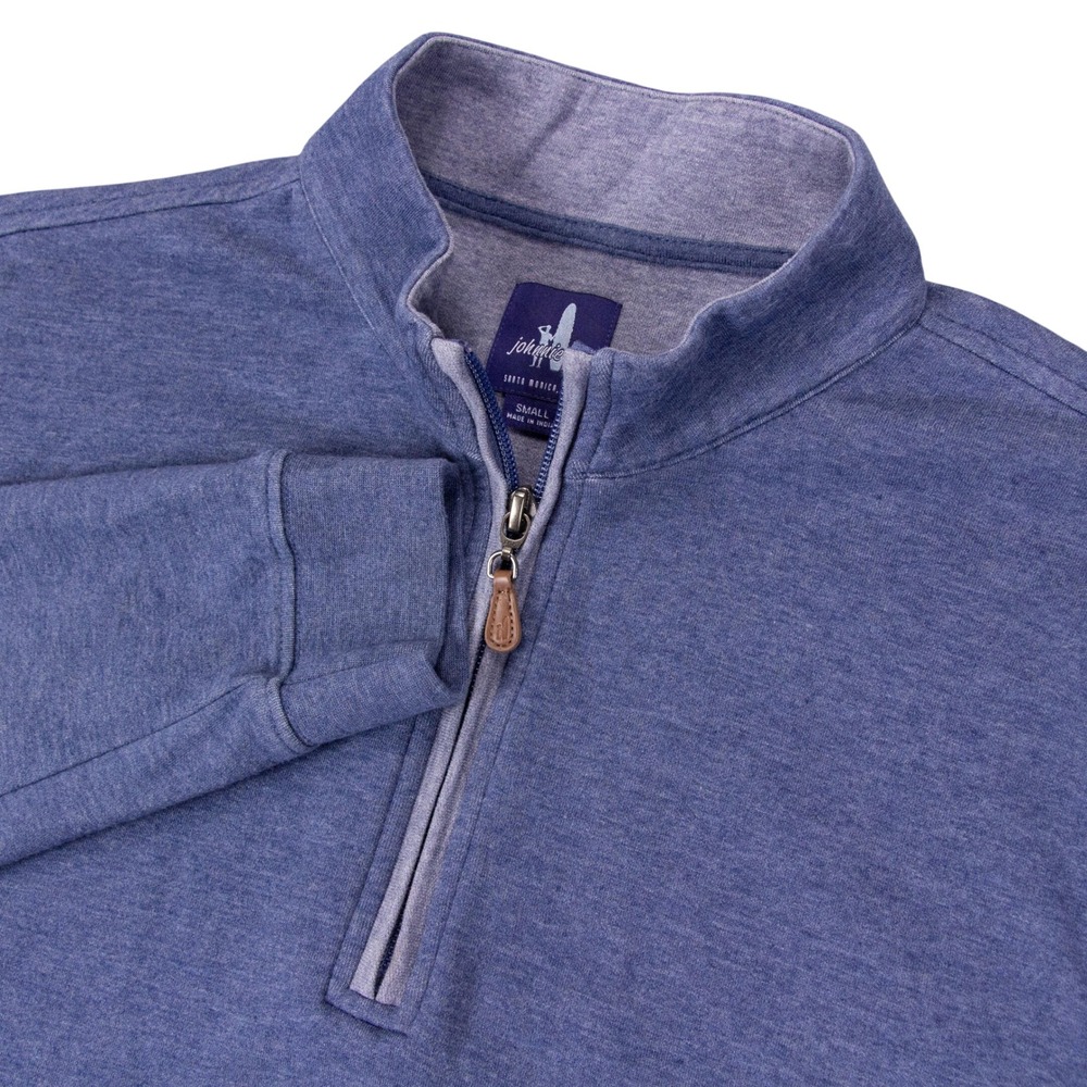 Johnnie-O Mens Small Sully 1/4 Zip‎ Pullover Sweater Blue Heathered